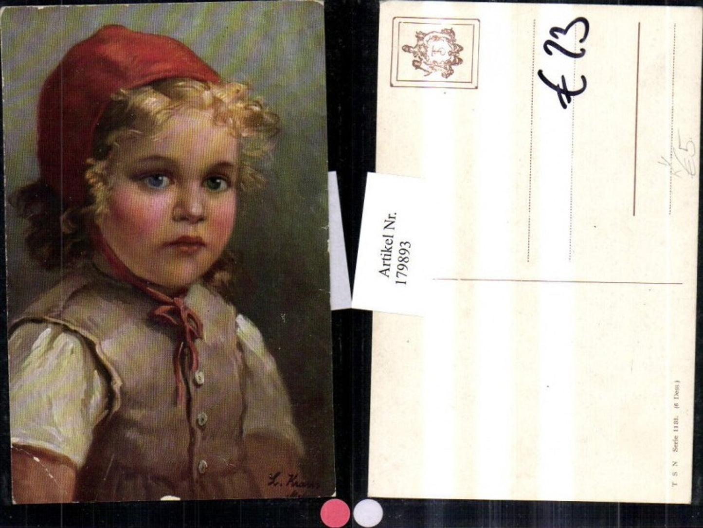 179893,Theo Stroefer Verlag 1133 L. Kraus Mädchen Portrait