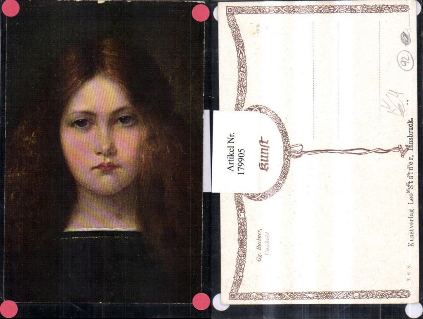 179905,Theo Stroefer Verlag 22 Gg. Buchner Unschuld Mädchen Portrait