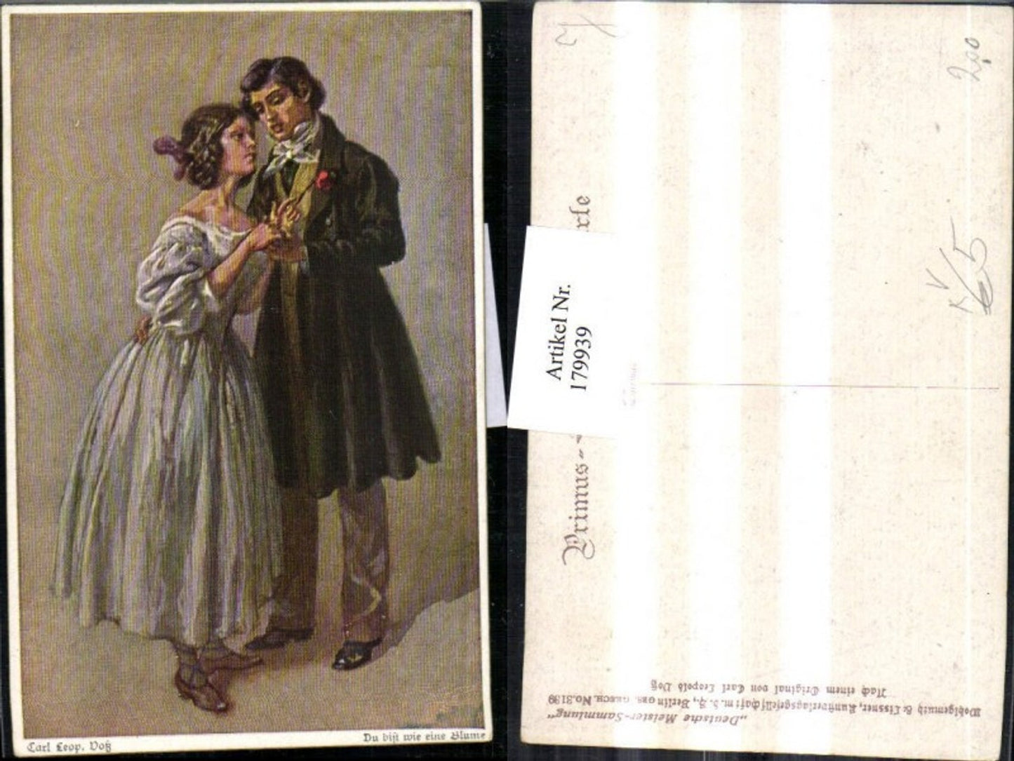 179939,Primus AK 3139 Carl Leopold Voss Du bist wie eine Blume Mann m. Frau Kleid