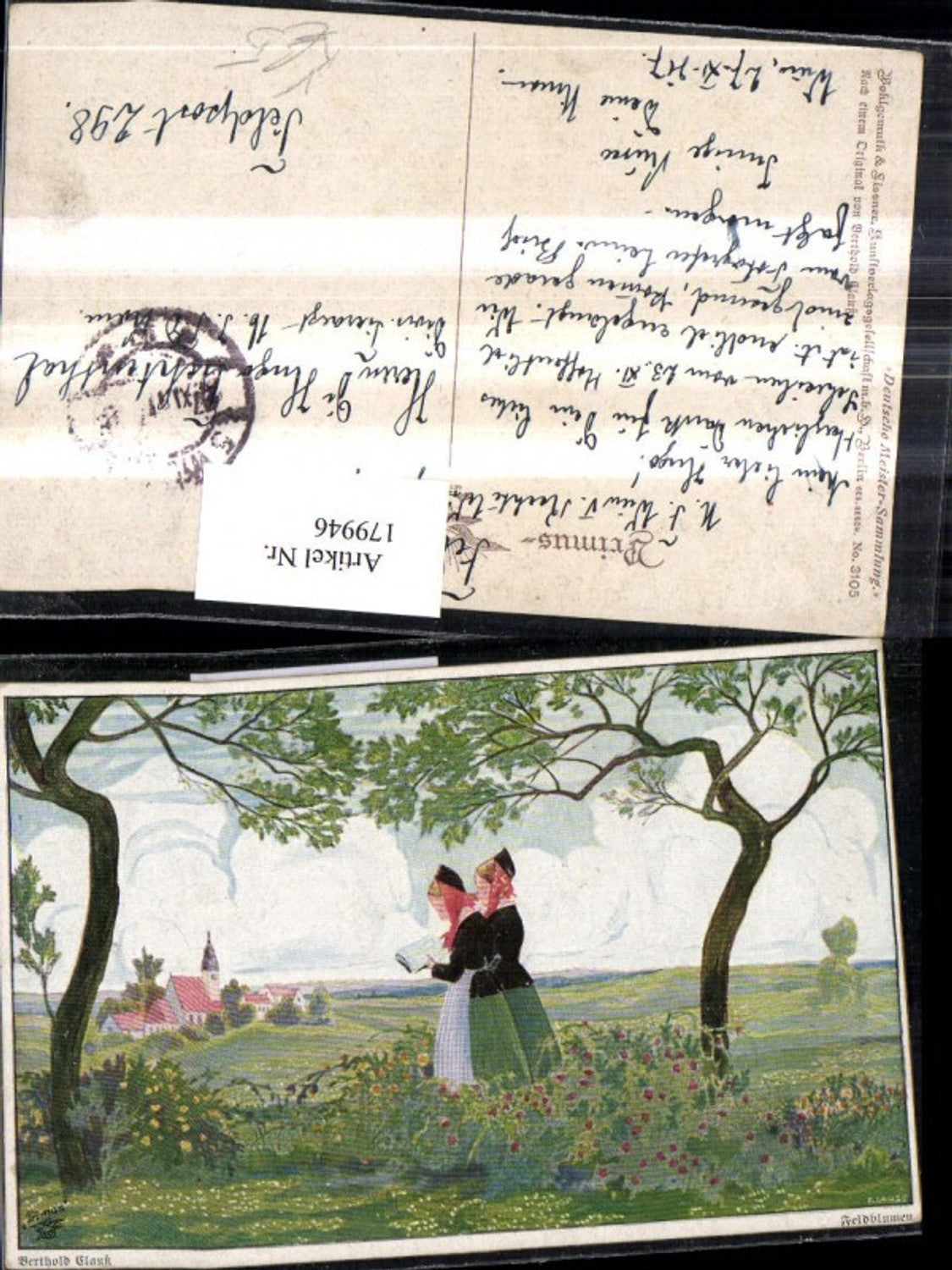 179946,Primus AK 3105 Berthold Clauss Feldblumen Frauen m. Buch Blumen