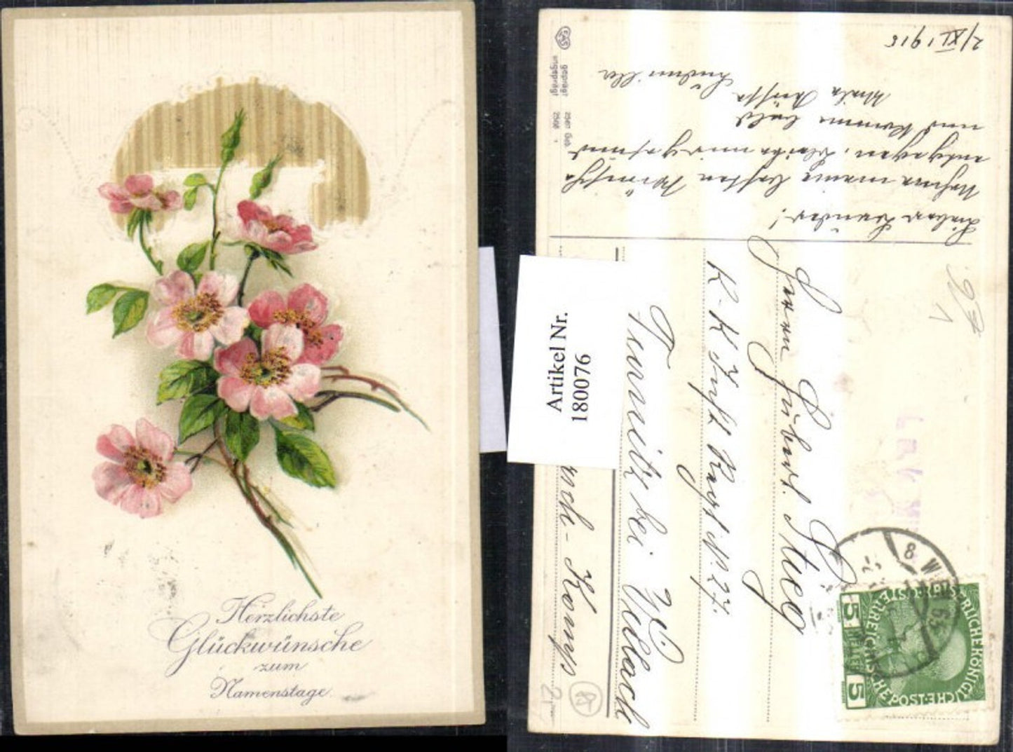 180076,Namenstag Präge AK Blumen pub EAS 2567