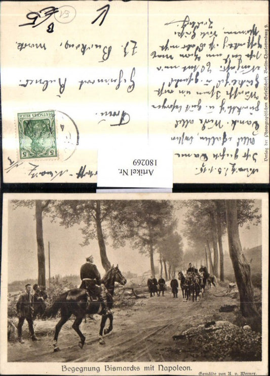 180269,Begegnung Bismarcks mit Napoleon Pferde Pferd Allee