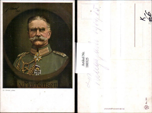 180325,Künstler AK H. Ulmer General von Mackensen Portrait Eisernes Kreuz