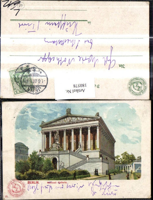 180578,Litho AK Berlin National-Gallerie Gebäude