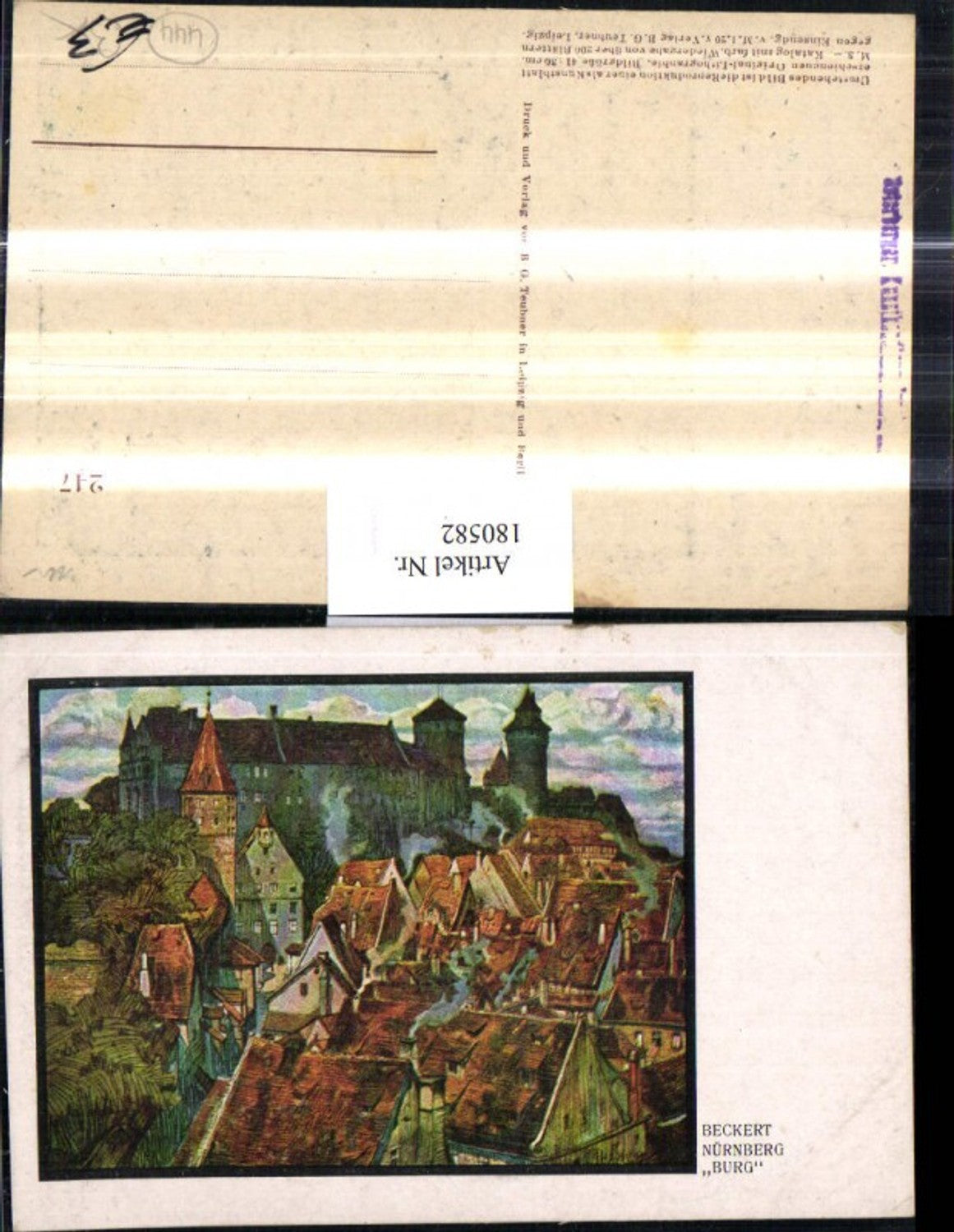 180582,Künstler AK Nürnberg Beckert Nürnberg Burg