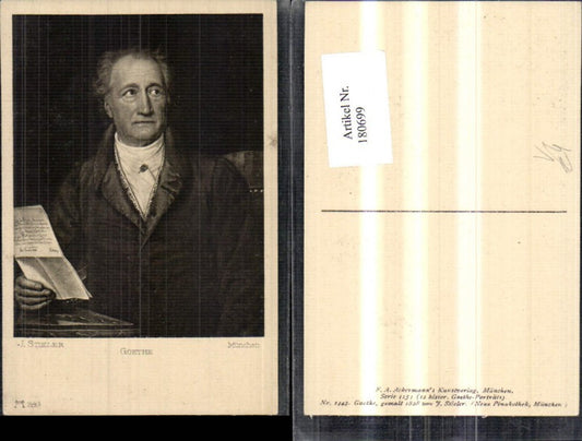 180699,Johann Wolfgang v. Goethe Dichter Portrait pub F. A. Ackermann