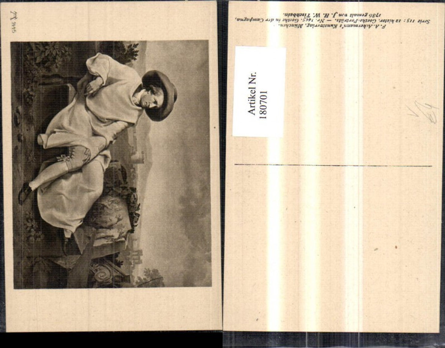 180701,Johann Wolfgang v. Goethe Dichter Portrait pub F. A. Ackermann