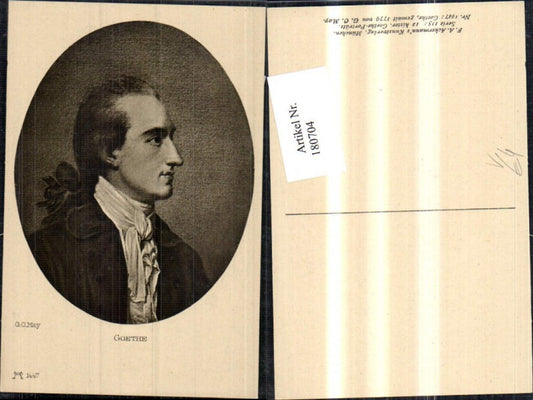 180704,Johann Wolfgang v. Goethe Dichter Portrait pub F. A. Ackermann
