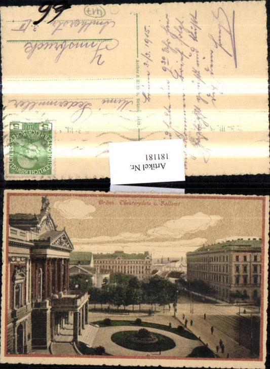 181181,Südmähren Brünn Brno Theaterplatz u. Zollamt Theater