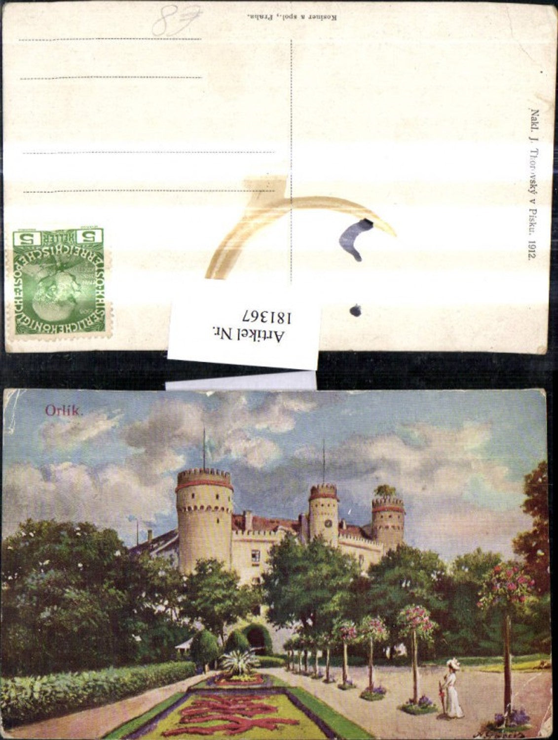 181367,Südböhmen Orlik Ansicht Burg Schloss Garten