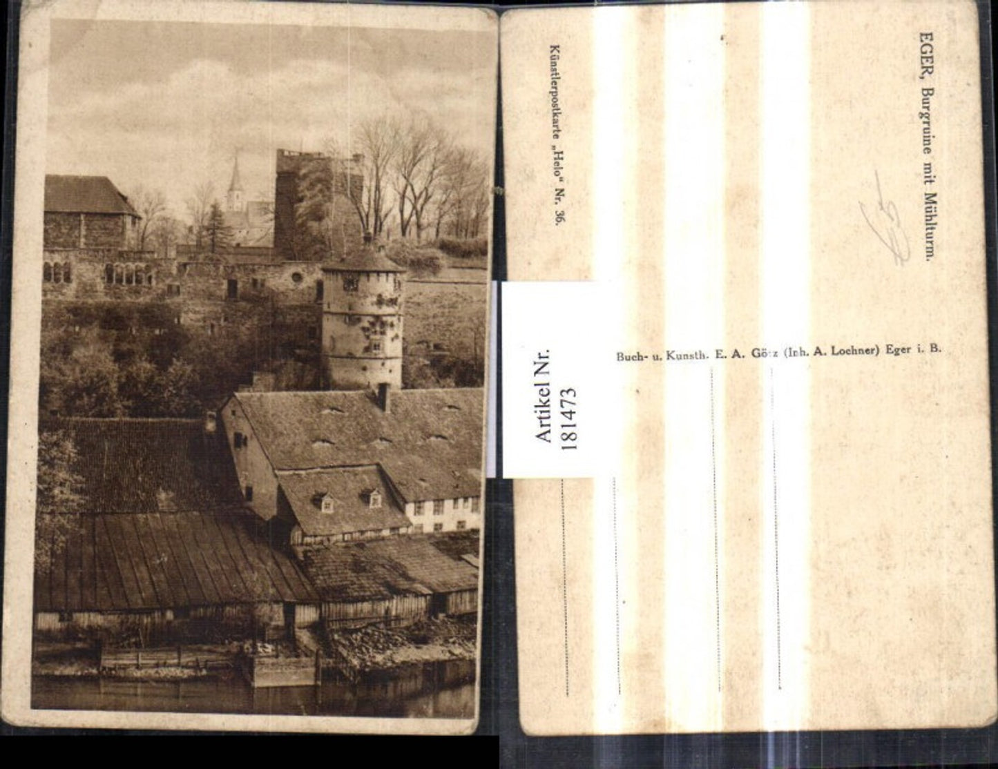 181473,Karlsbad Eger Cheb Burgruine m. Mühlturm