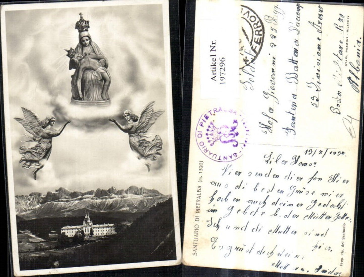 197296,Trentino Santuario di Pietralba Fotomontage Gnadenmutter Engel