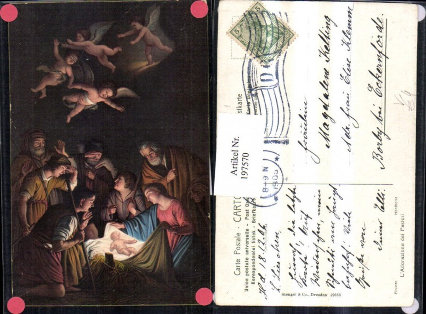 197570,Stengel & Co 29858 L'Adorazione die Pastori Jesuskind Hirten Engel
