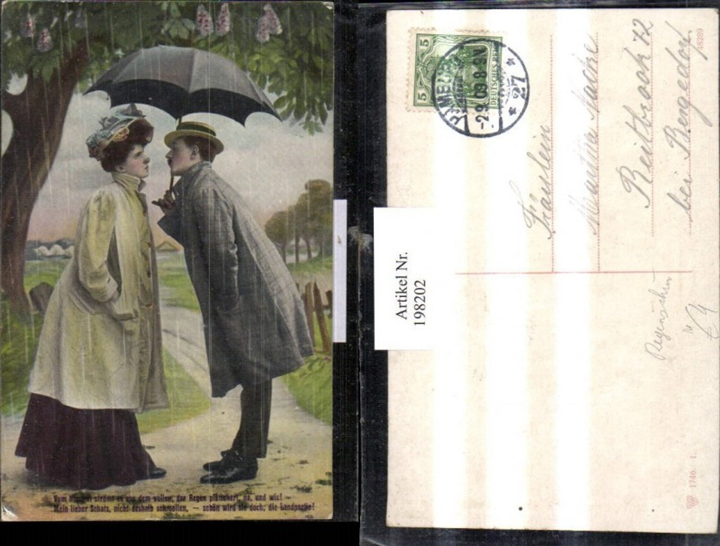 198202,Liebe Liebespaar vor einen Kuss Regenschirm Schirm Gedicht