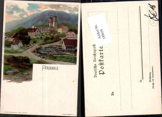 189654, Artist Lithograph K. Mutter Frauenalb Marxzell pub Velten 40