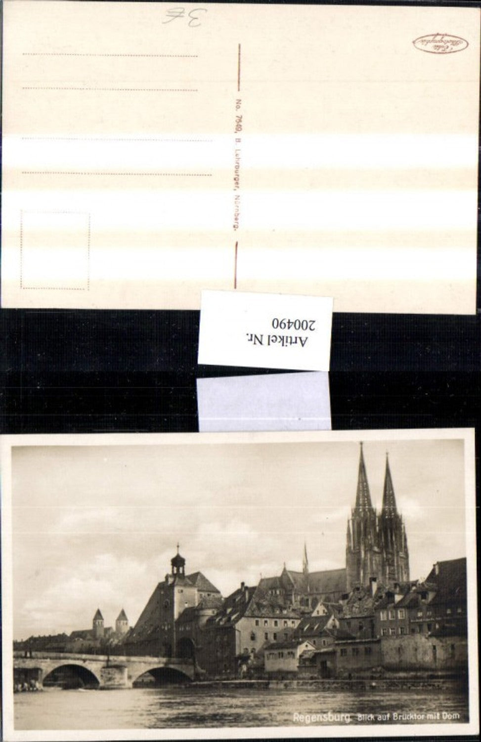 200490,Regensburg Blick auf Brücktor m. Dom Brücke