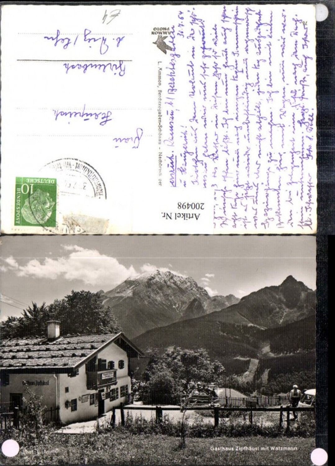 200498,Gasthaus Zipfhäusl m. Watzmann Ramsau b. Berchtesgaden