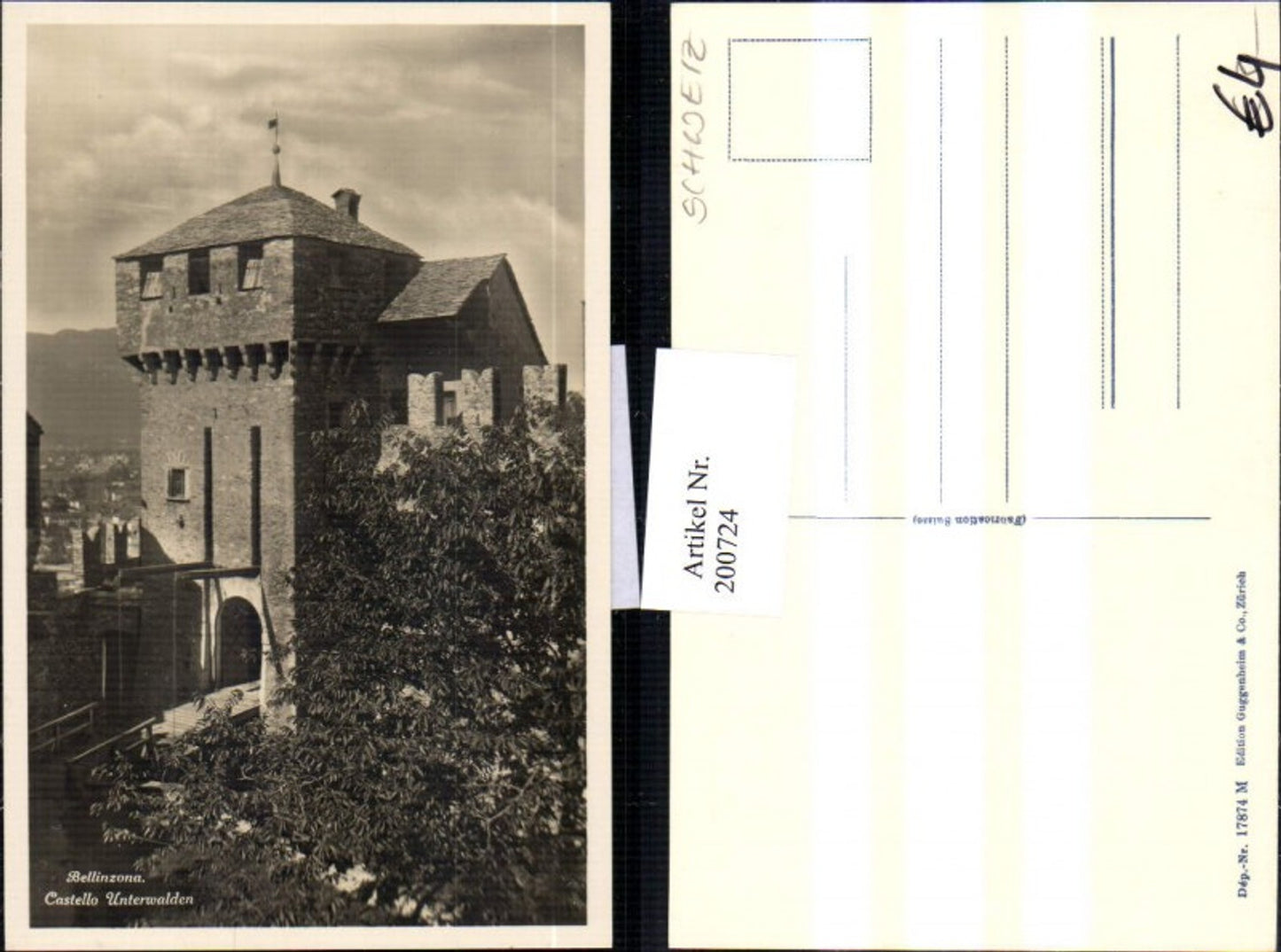 200724,Bellinzona Castello Unterwalden Burg Turm Zugbrücke Kt Tessin