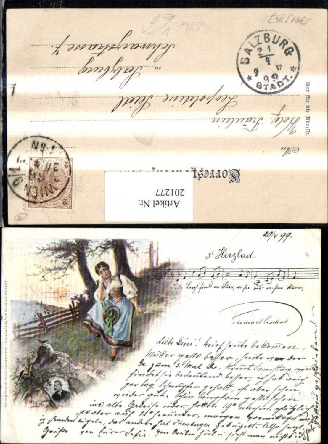 201277,Künstler Litho E. Döcker jun. Tiroler Tracht Österreich Frau m. Hut