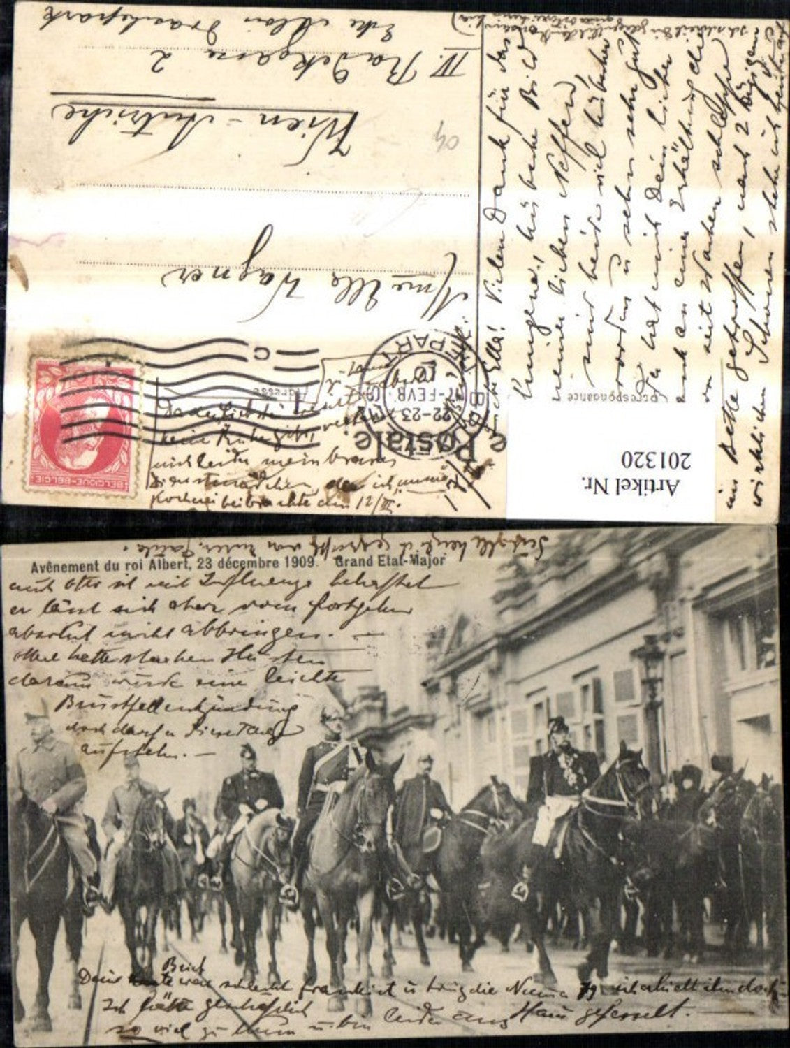 201320,Avenement du roi Albert 1909 Grand Etat-Major Pferde Frankreich