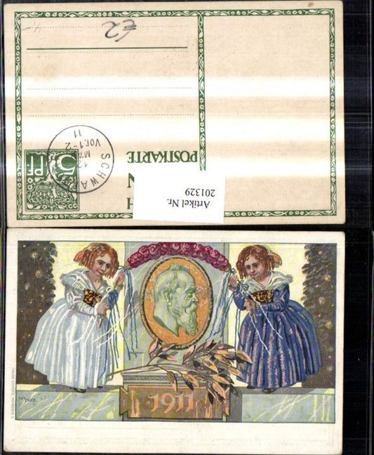 201329,Künstler Ak Ivi Diez Büste m. Frauen 1911