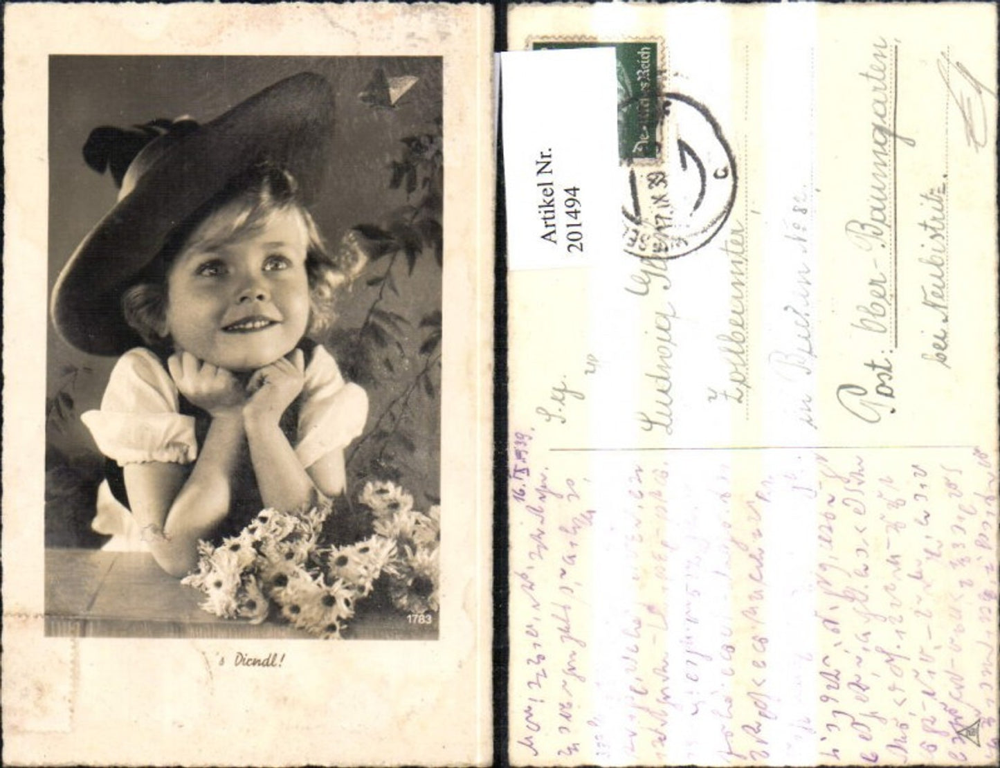 201494, Child, children, girl with hat, flowers