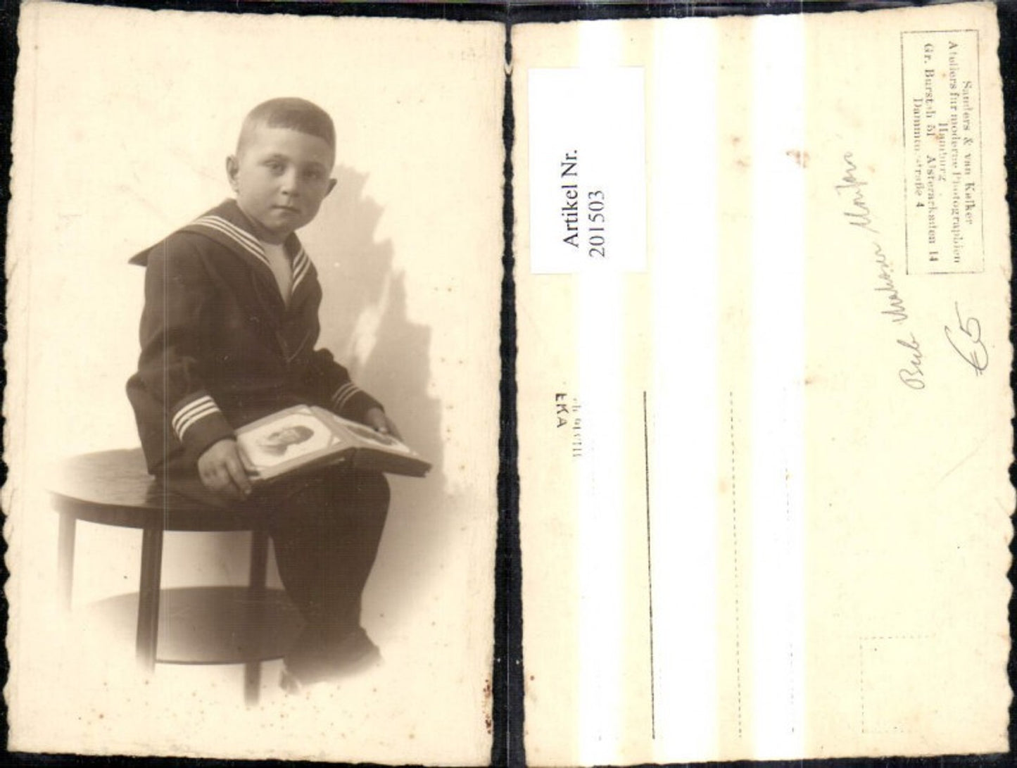 201503,Kind Kinder Junge Bub Uniform Matrosenanzug Fotoalbum