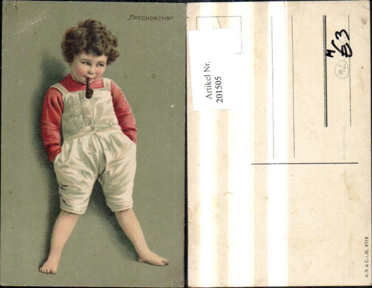 201505,Kind Kinder Rauchen Pfeife Frechdachs