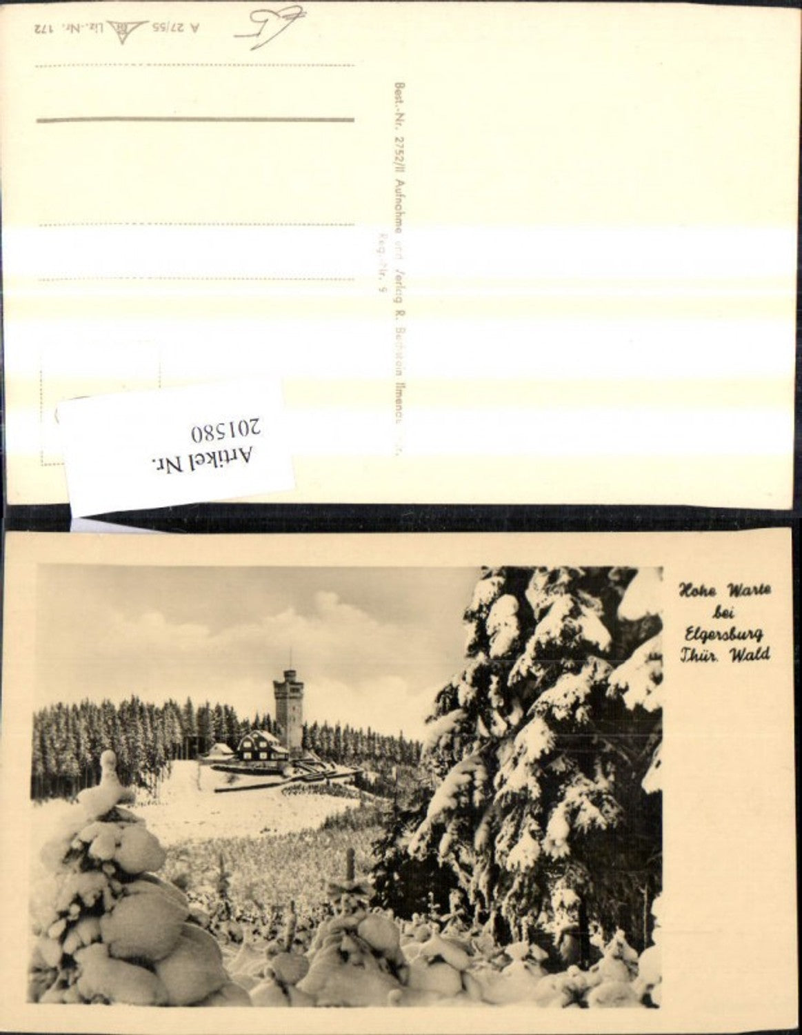 201580,Hohe Warte b. Elgersburg Thüringer Wald Winterbild