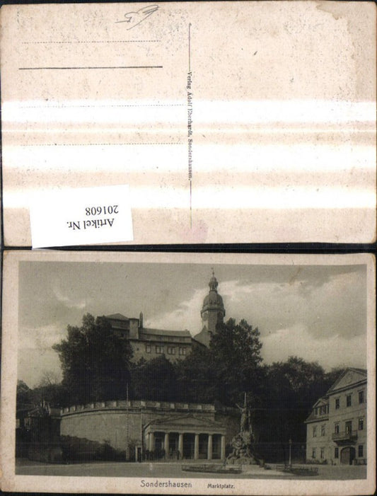 201608,Sondershausen Marktplatz Platz Monument Kirche