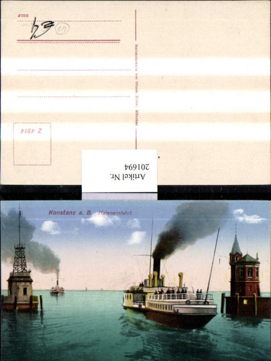 201694, Konstanz on Lake Constance harbor entrance steamer