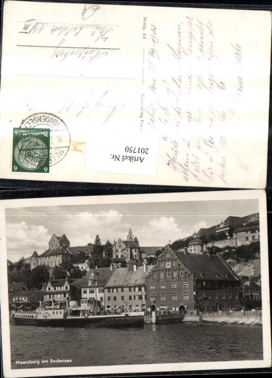 201750, Meersburg on Lake Constance, partial view of ship and castle