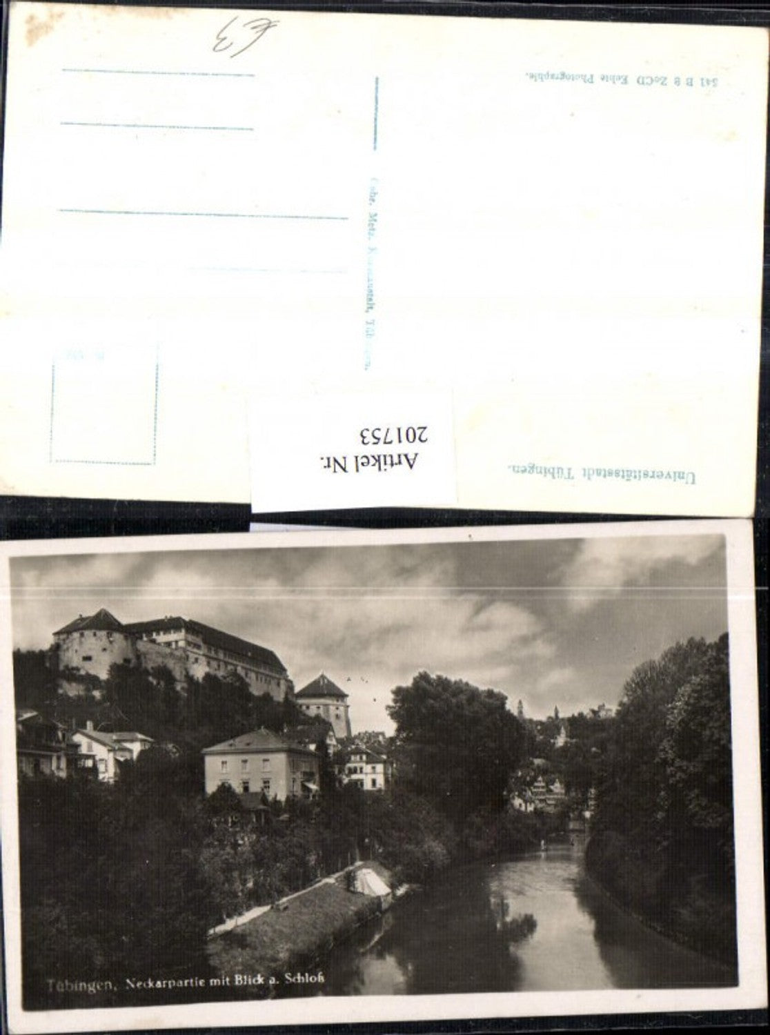 201753,Tübingen Neckarpartie m. Blick auf d. Schloss