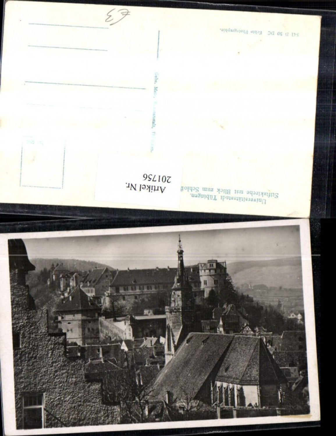 201756,Tübingen Stiftskirche m. Blick zum Schoss