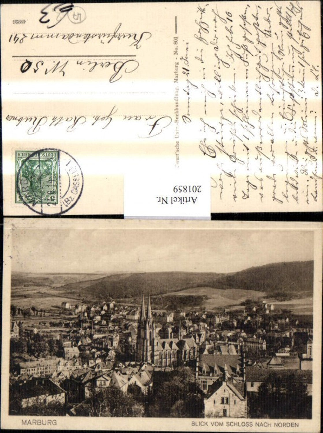 201859,Marburg Totale Blick v. Schloss nach Norden