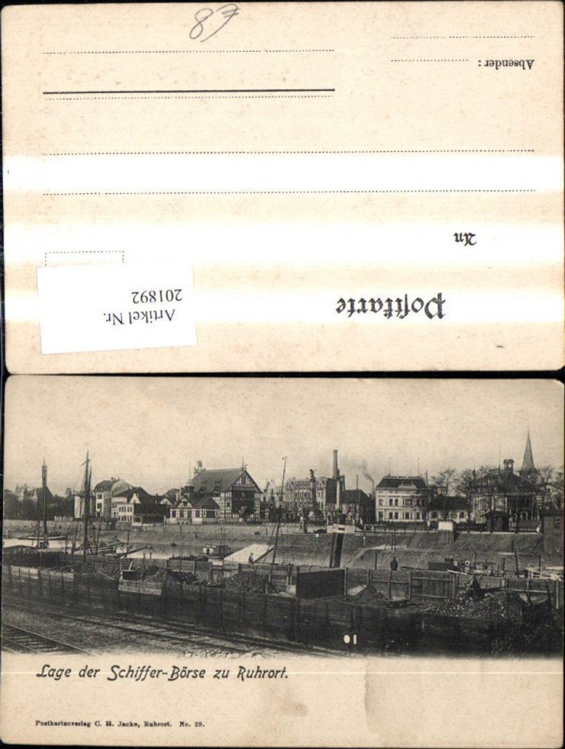 201892,Ruhrort Lage d. Schifferbörse Schiffe Dampfer