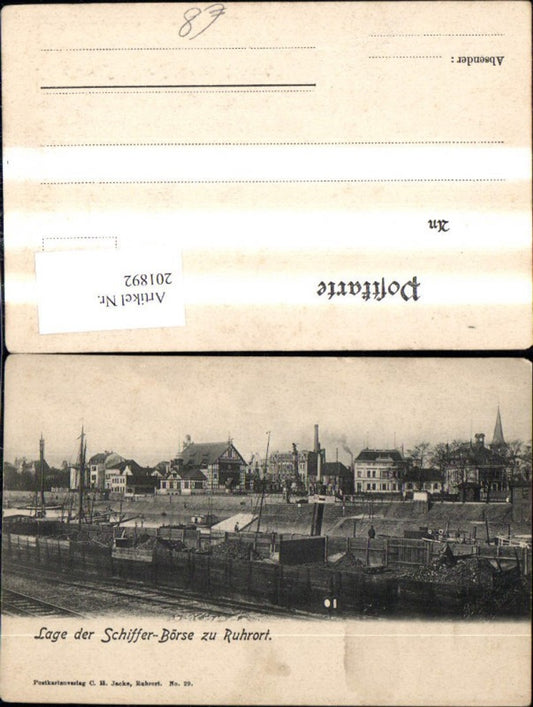 201892,Ruhrort Lage d. Schifferbörse Schiffe Dampfer