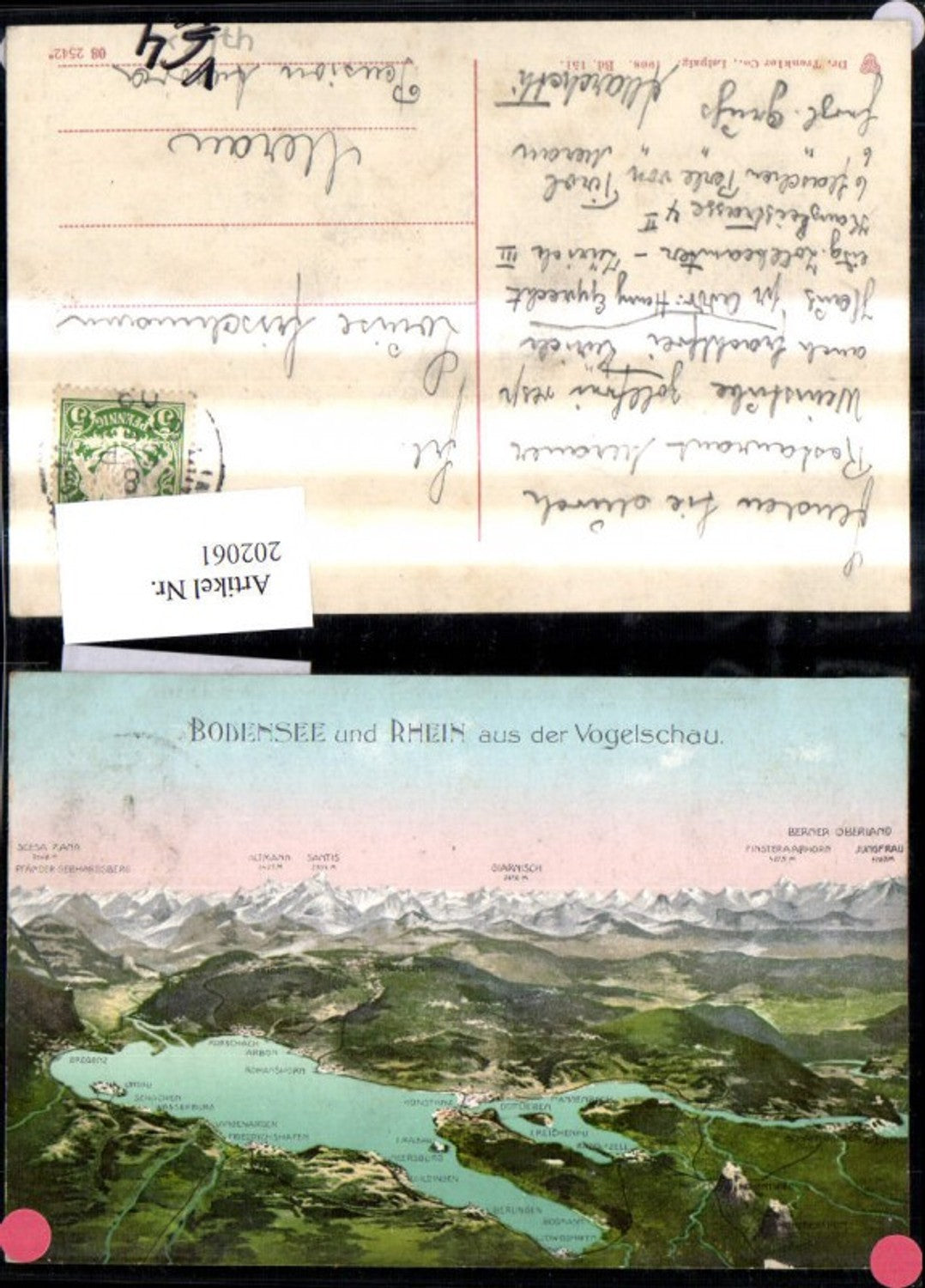 202061,Bodensee u. Rhein a. d. Vogelschau Lagekarte pub Dr Trenkler Co 151