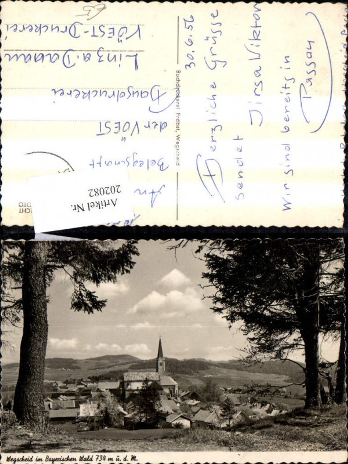 202082,Wegscheid i. Bayrischen Wald Foto Ak