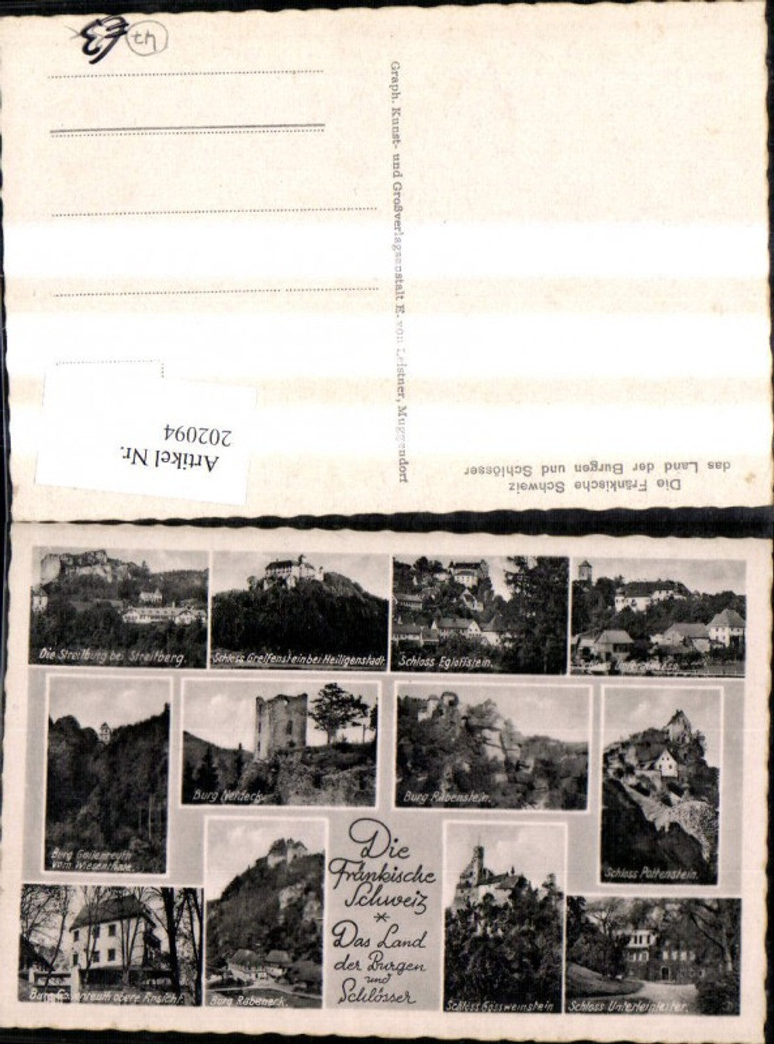 202094,Fränkische Schweiz Land d. Burgen u. Schlösser Mehrbild Ak