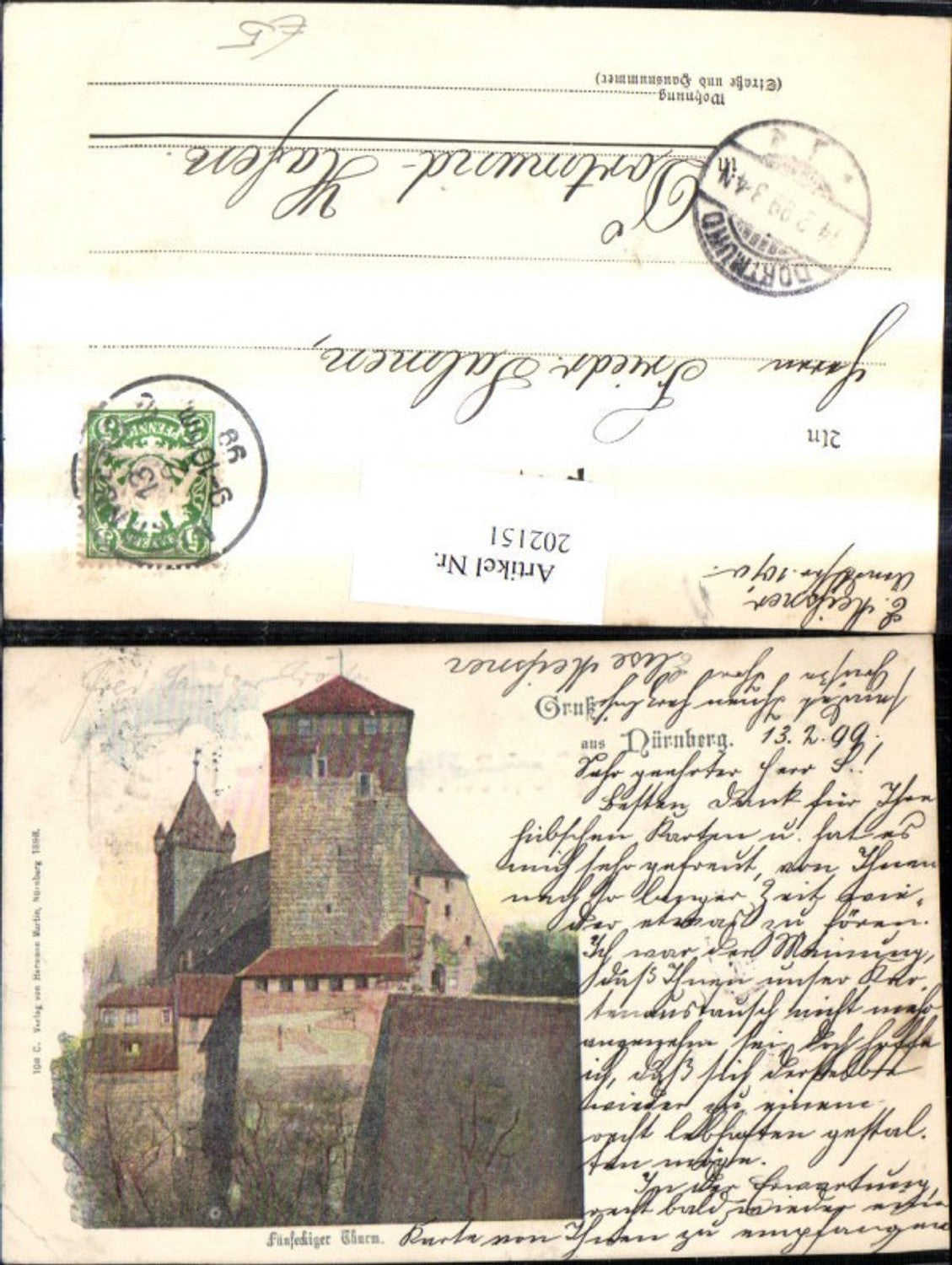 202151,Gruß aus Dürnberg Fünfeckiger Thurm Turm Burg