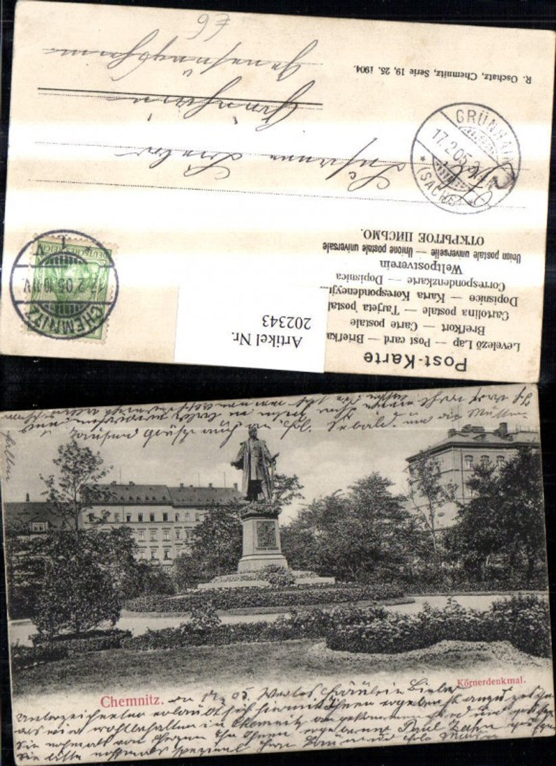 202343,Chemnitz Körnerdenkmal Denkmal