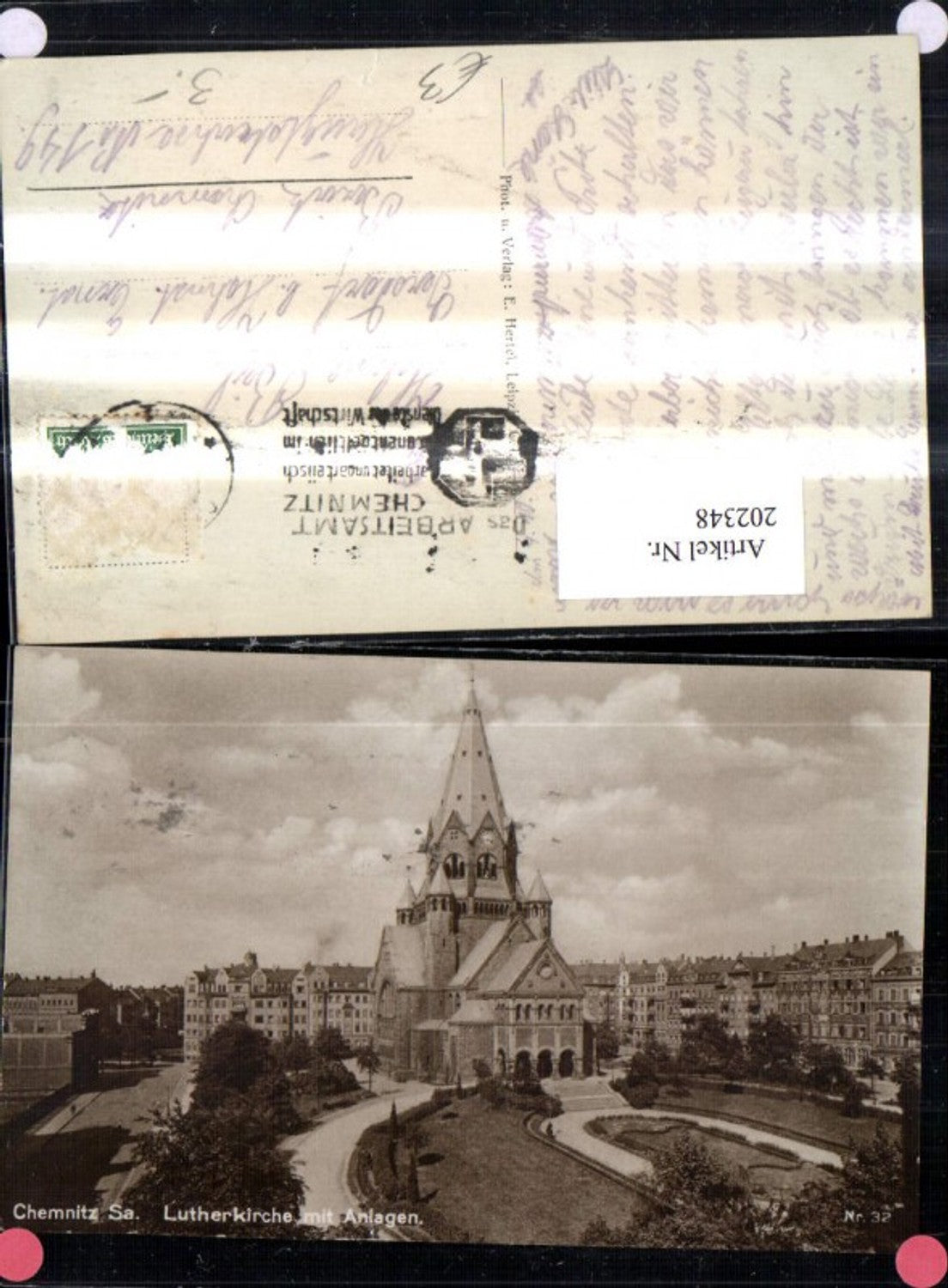 202348,Chemnitz Sa. Lutherkirche Kirche m. Anlagen