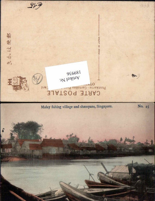 189936,Malaysia Malay fishing village shampans Singapore Singapur Asia RRR