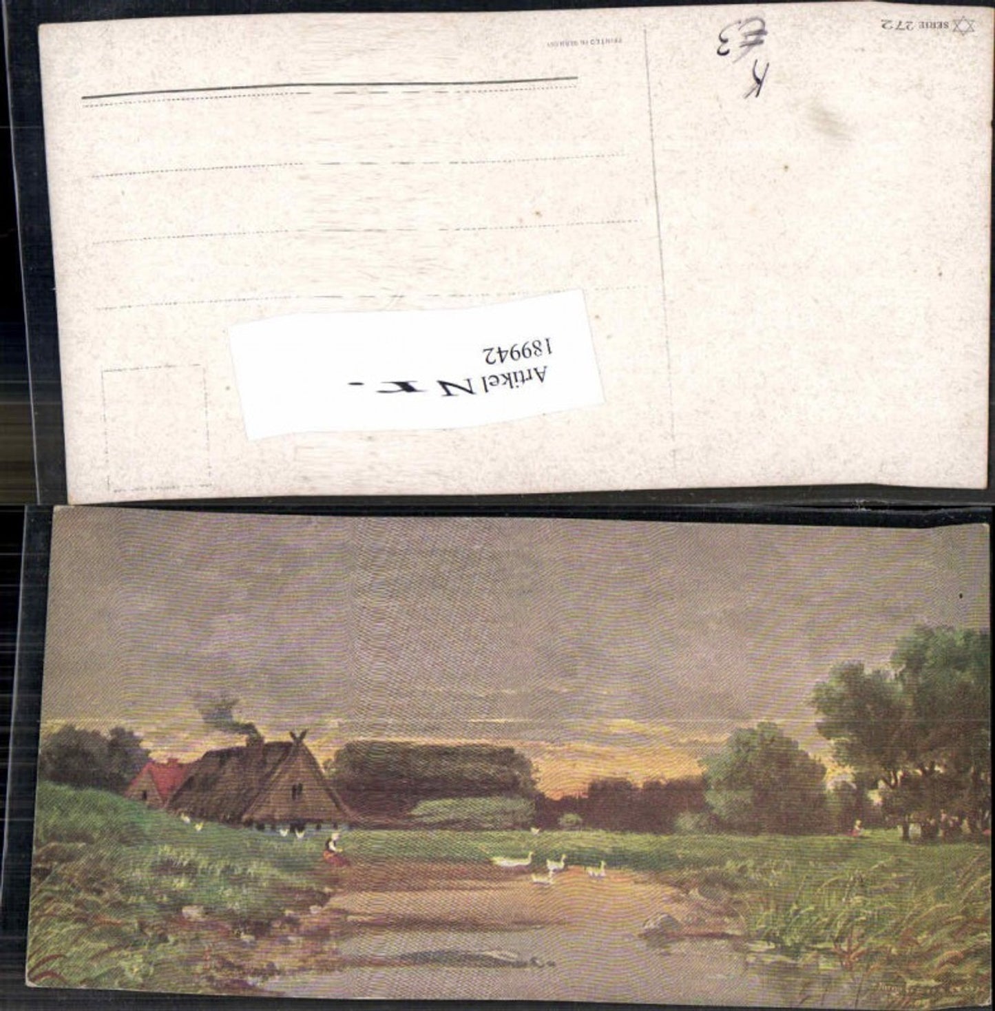 189942,Künstler AK Hugo Lissmann Bauernhof Landschaft