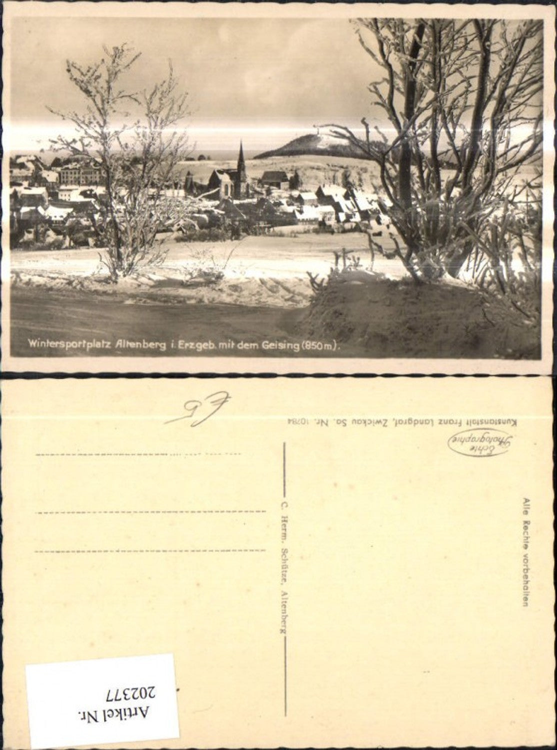 202377,Altenberg i. Erzgebirge m. d. Geising Winteransicht