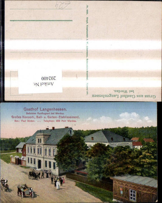 202400, Gasthof Langenhessen near Werdau, concert, ball, garden establishment, owner Paul Dinter