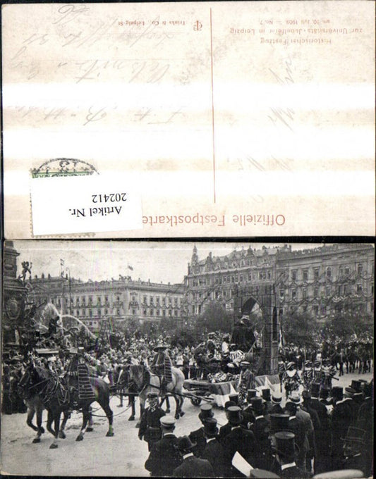 202412, Leipzig Historical procession for the university jubilee celebration 1909 Carriage Students