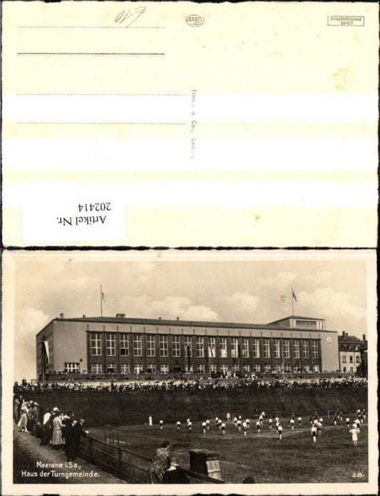 202414, Meerane i. Sachsen Photo Ak House of the Gymnastics Club Sport Gymnasts