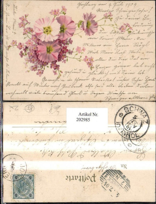 202985,Litho AK Blumen Blüten Rosa Blumen